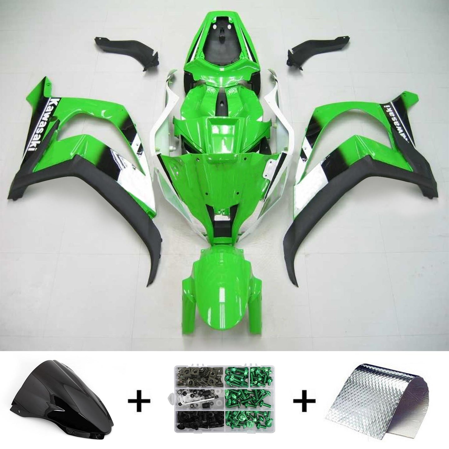 Amotopart Kawasaki 2016-2019 ZX10R Kit Déclencheur Vert Noir