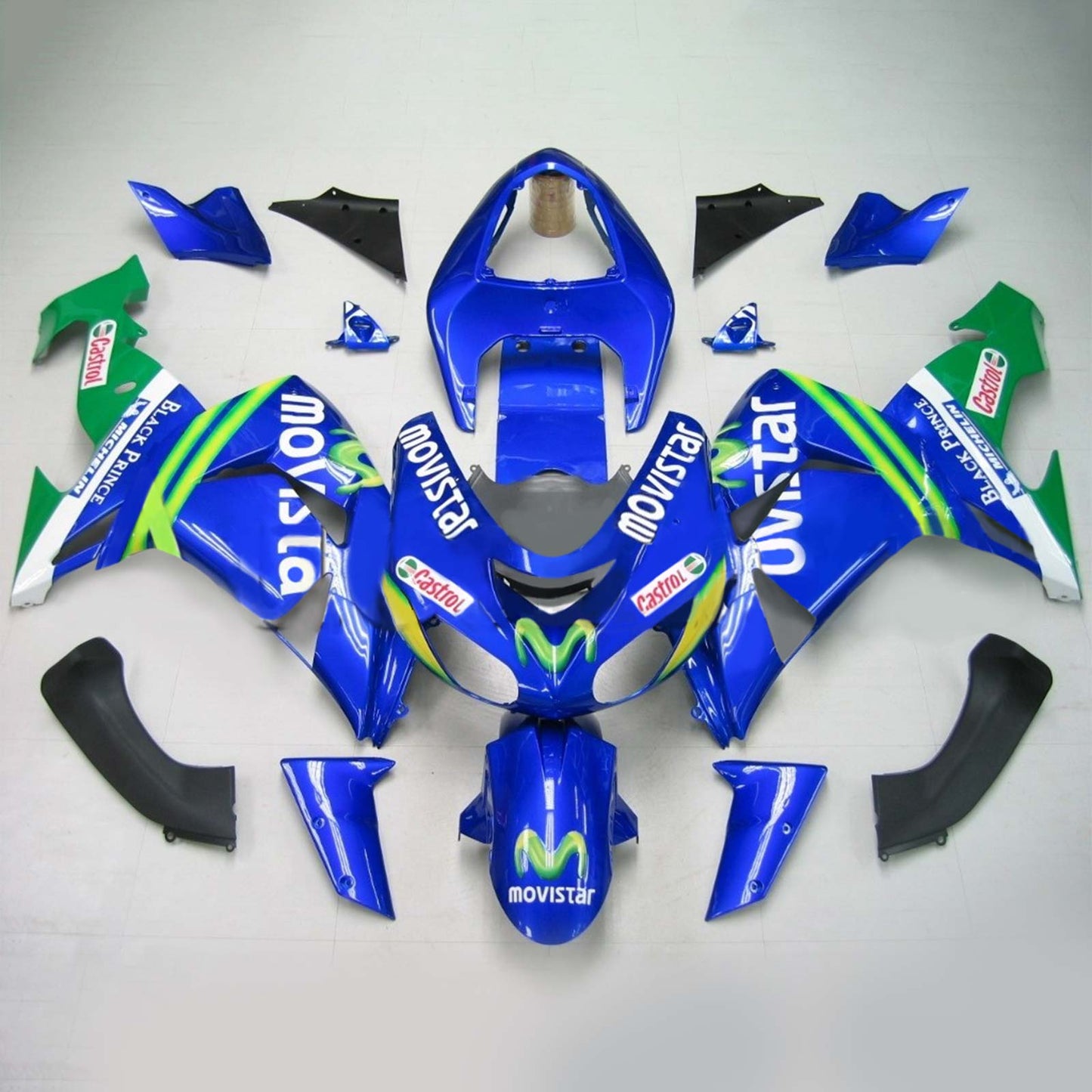 Amotopart Kawasaki ZX10R 2006-2007 Kit de carénage bleu brillant