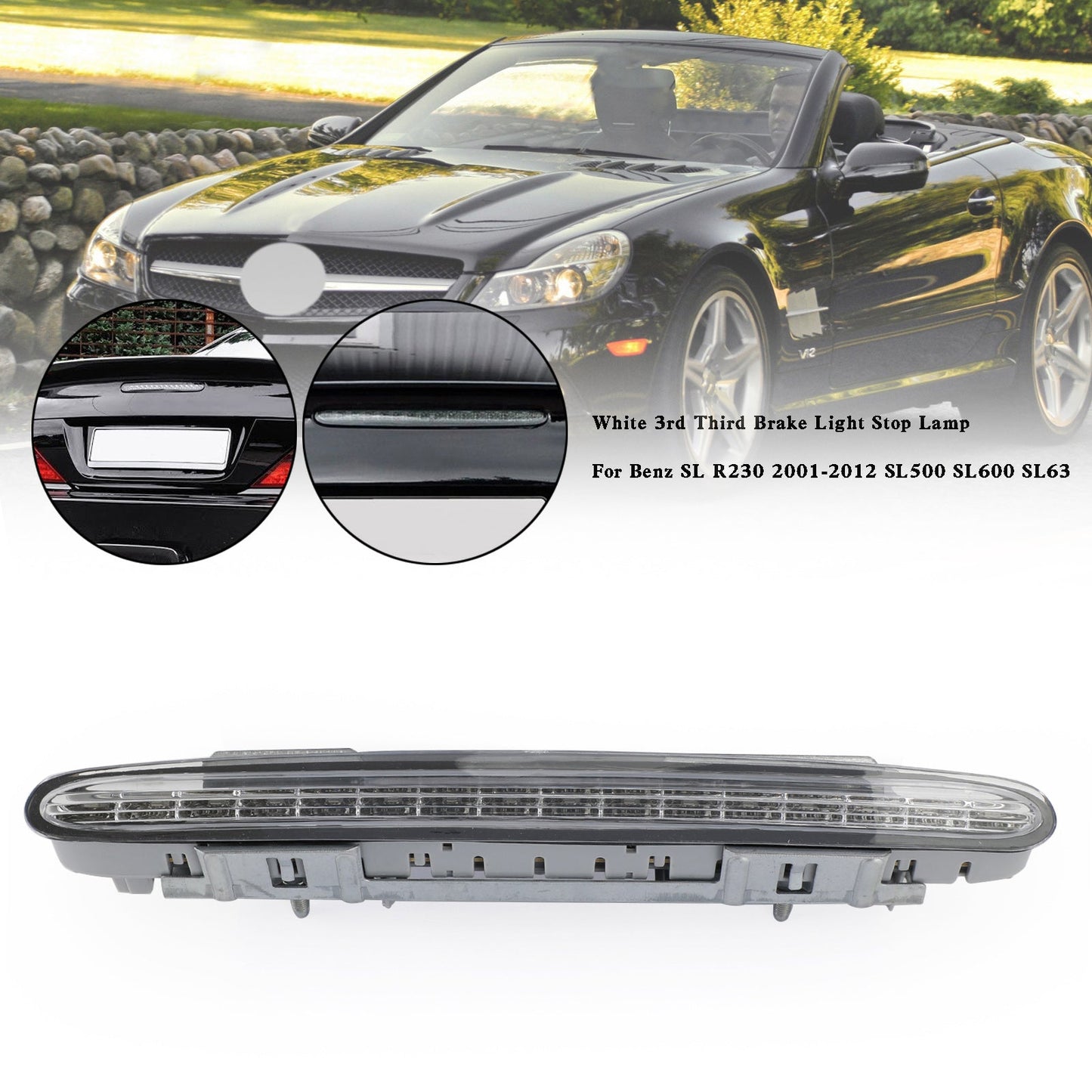 Weiße dritte Bremslichtstopplampe für Benz SL R230 01-2012 SL500 SL600 SL63 Generic