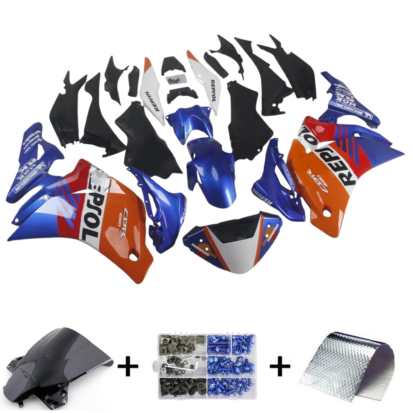 2011–2015 Honda CBR250R Einspritz-Verkleidungsset, Karosserie, Kunststoff, ABS