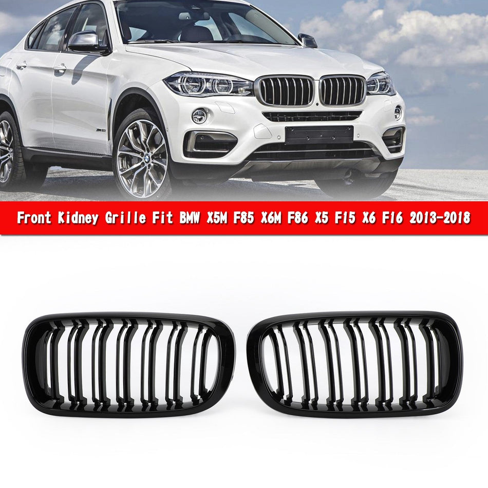 Gloss Black Dual Front Nieren Kühlergrill Fit BMW x5M F85 x6M F86 x5 F15 x6 F16 13-18 Generisches