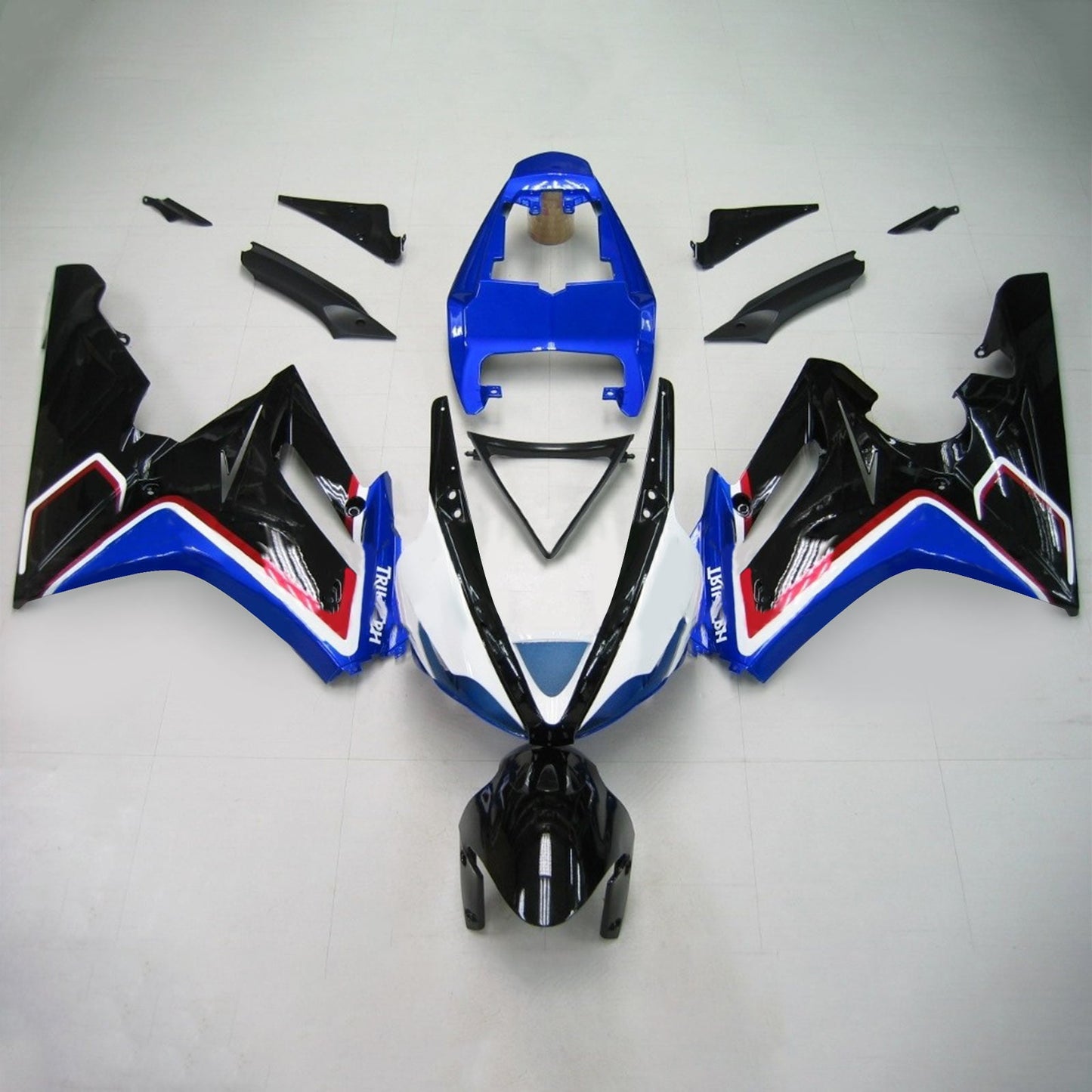 Amotopart Triumph 2006-2008 Daytona 675 Black Mix Blue Verkleidungskit