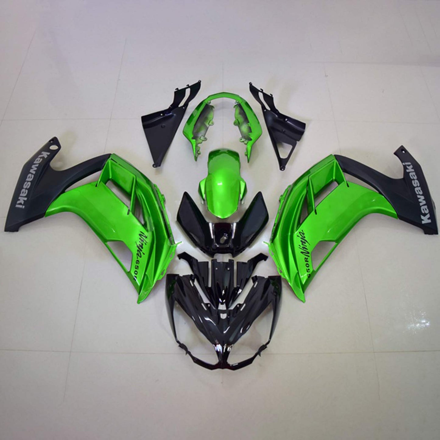 Amotopart 2012-2016 Kit carénage Kawasaki Ninja 650 Noir Vert