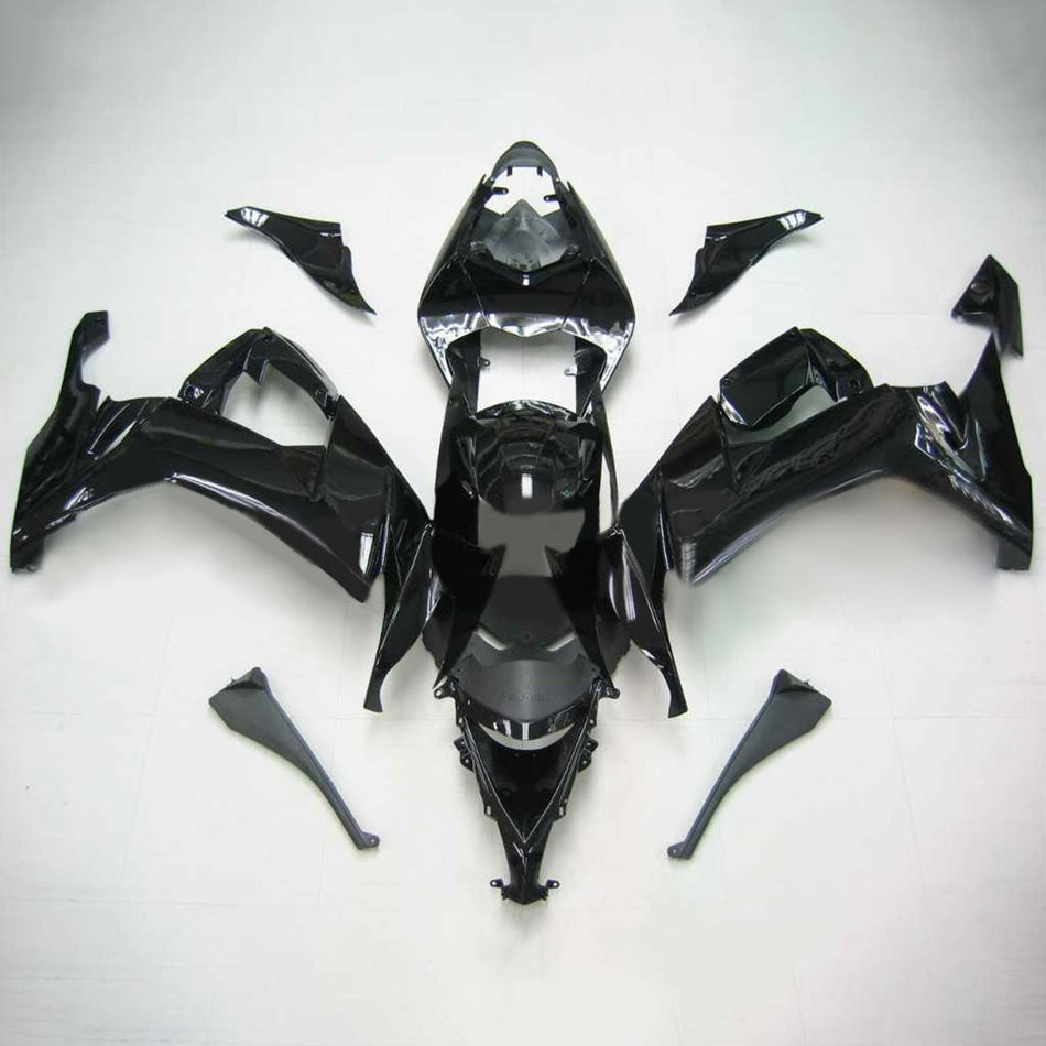 Amotopart Kawasaki ZX10R 2008-2010 Hochgl?nzende Schwarzverkleidung Kit