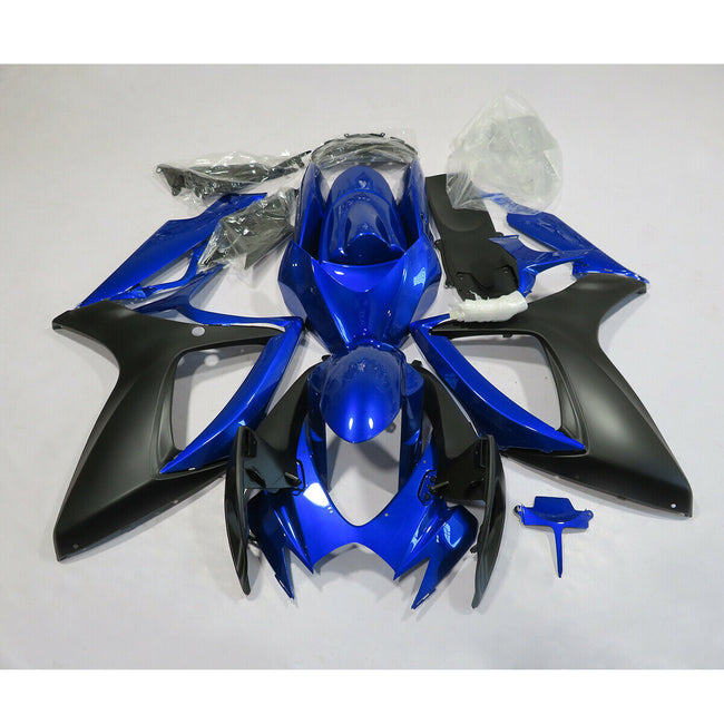 AMOTOPART FAINGEN SUZUKI GSXR600 750 2006-2007 Verkleidungsverkleidung Blaues Schwarzverkleidungskit