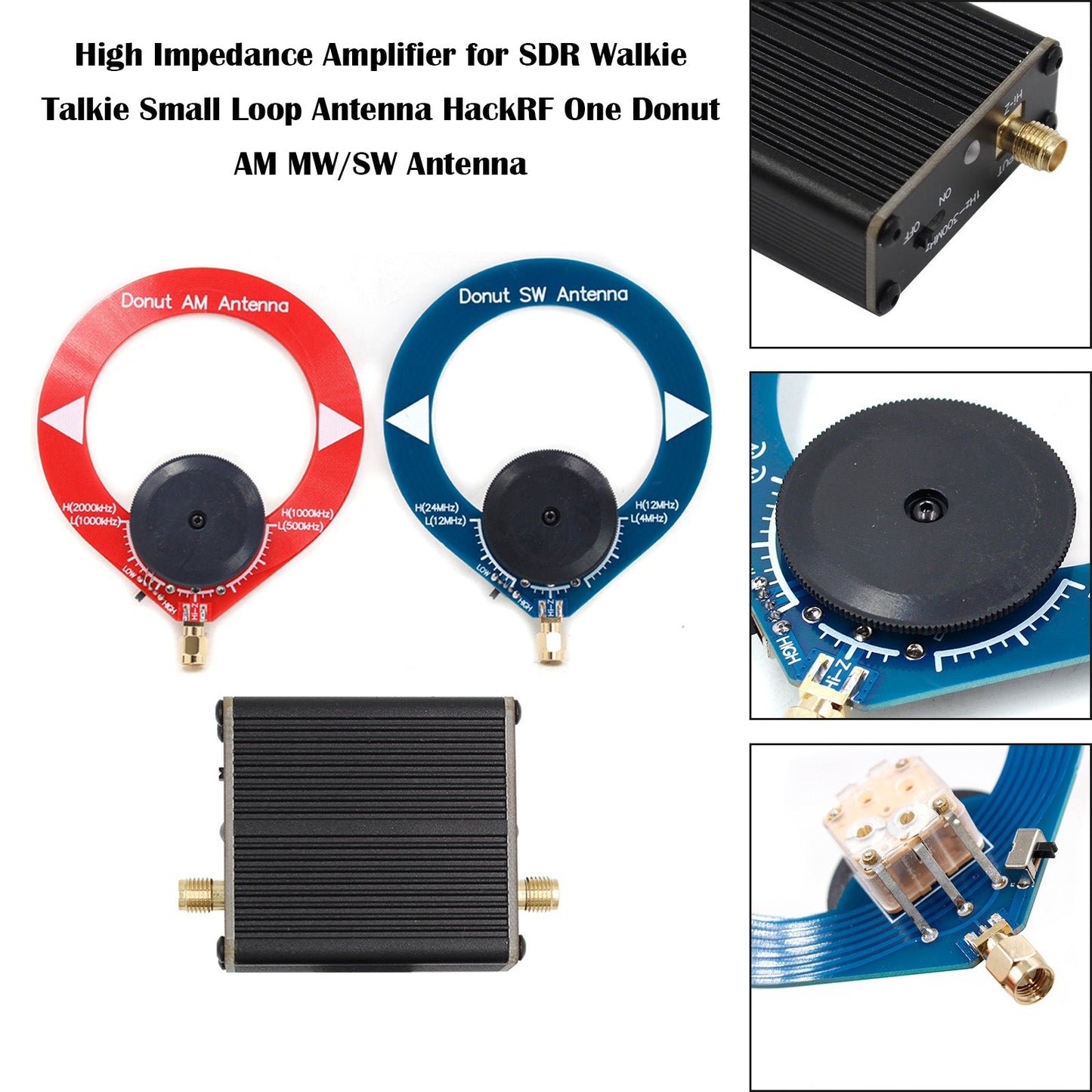 Hochohmiger Verstärker für SDR Walkie Talkie Donut AM MW/SW Antenne HackRF One