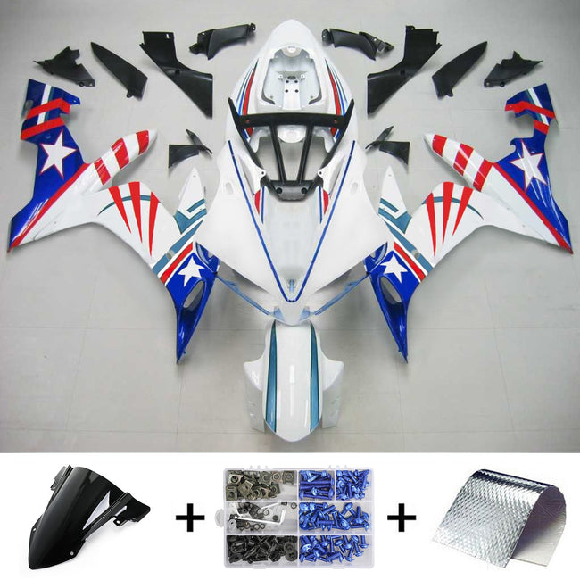 Amotopart Yamaha 2004-2006 YZF 1000 R1 White Star Fearing Kit