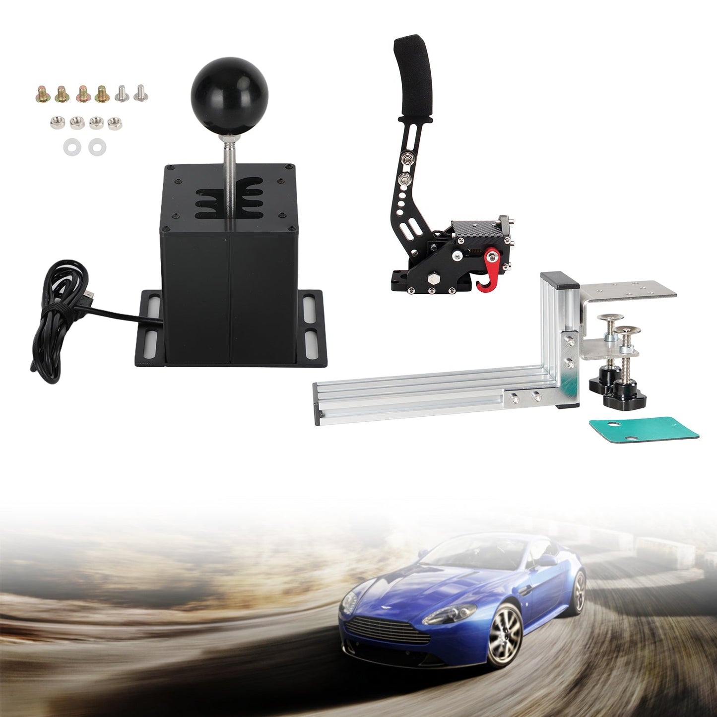 USB-Handbremse mit L-Clip und H-Schalthebel für Thrustmaster T300RS/GT-Rennspiel