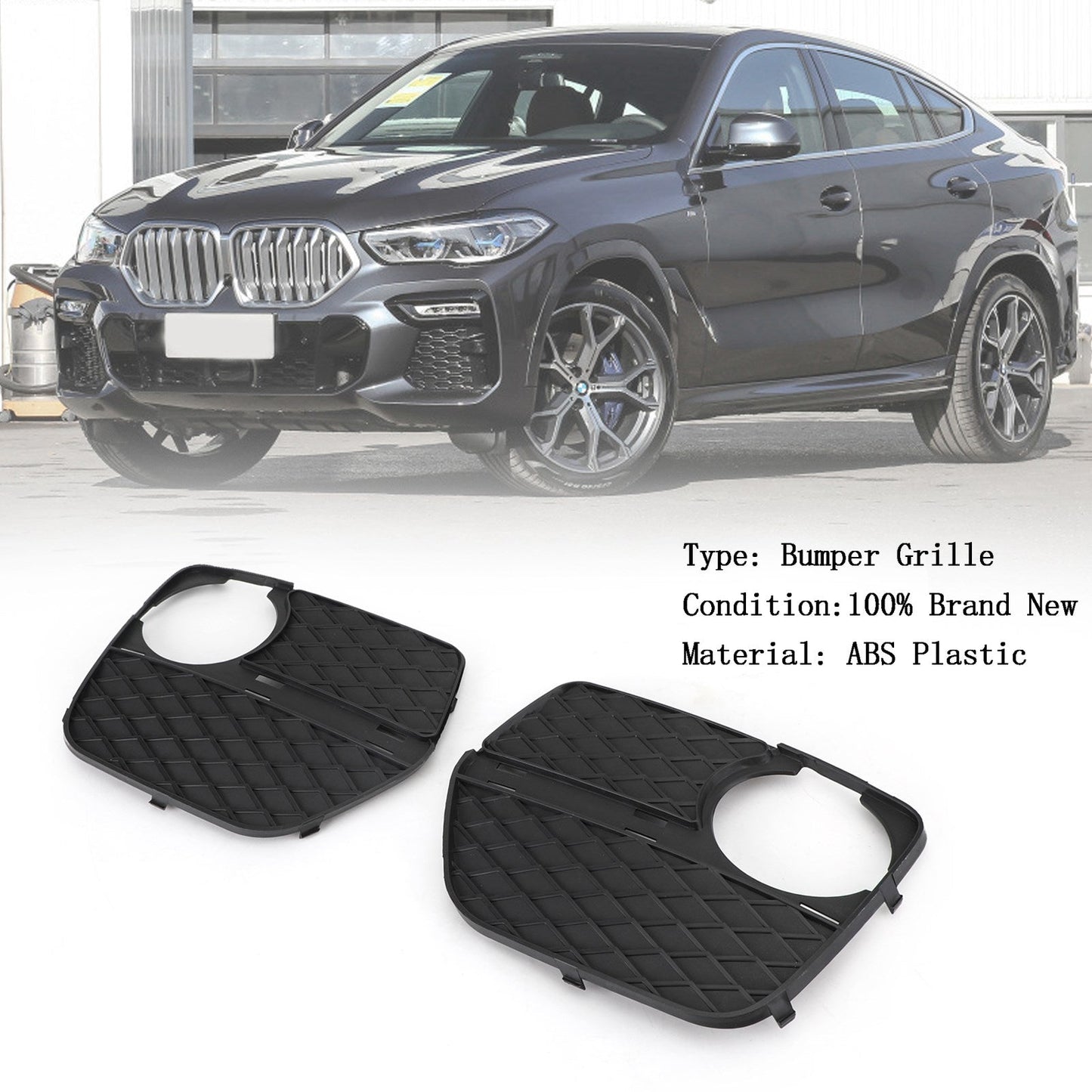 2x vordere Stoßfänger geschlossene Gitter Nebel Leichtkühler links und rechts Fit BMW x6 2012-2014 Generisches Generikum