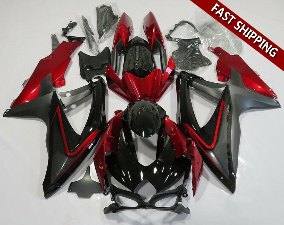 Amotopart 2008-2010 Suzuki GSXR600/750 Verziehung Matt Red Kit