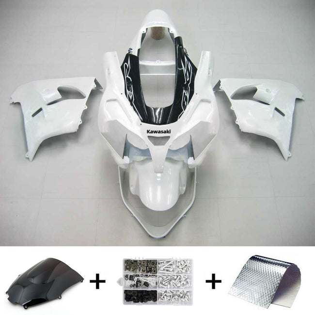 Amotopart Kawasaki 2002-2003 ZX9R White Black Fearing Kit