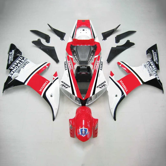 Amotopart Yamaha 2002-2003 YZF 1000 R1 White Red Fearing Kit