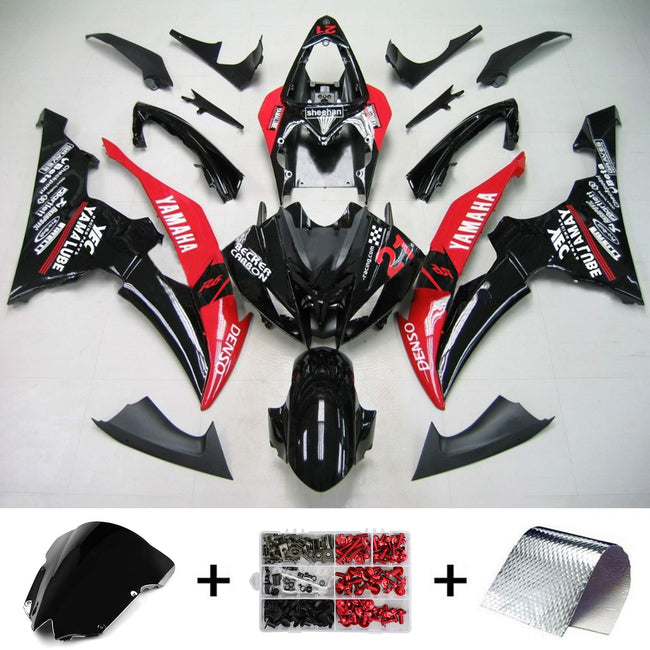 Amotopart Yamaha 2008-2016 YZF 600 R6 Schwarzes Rotverkleidungskit