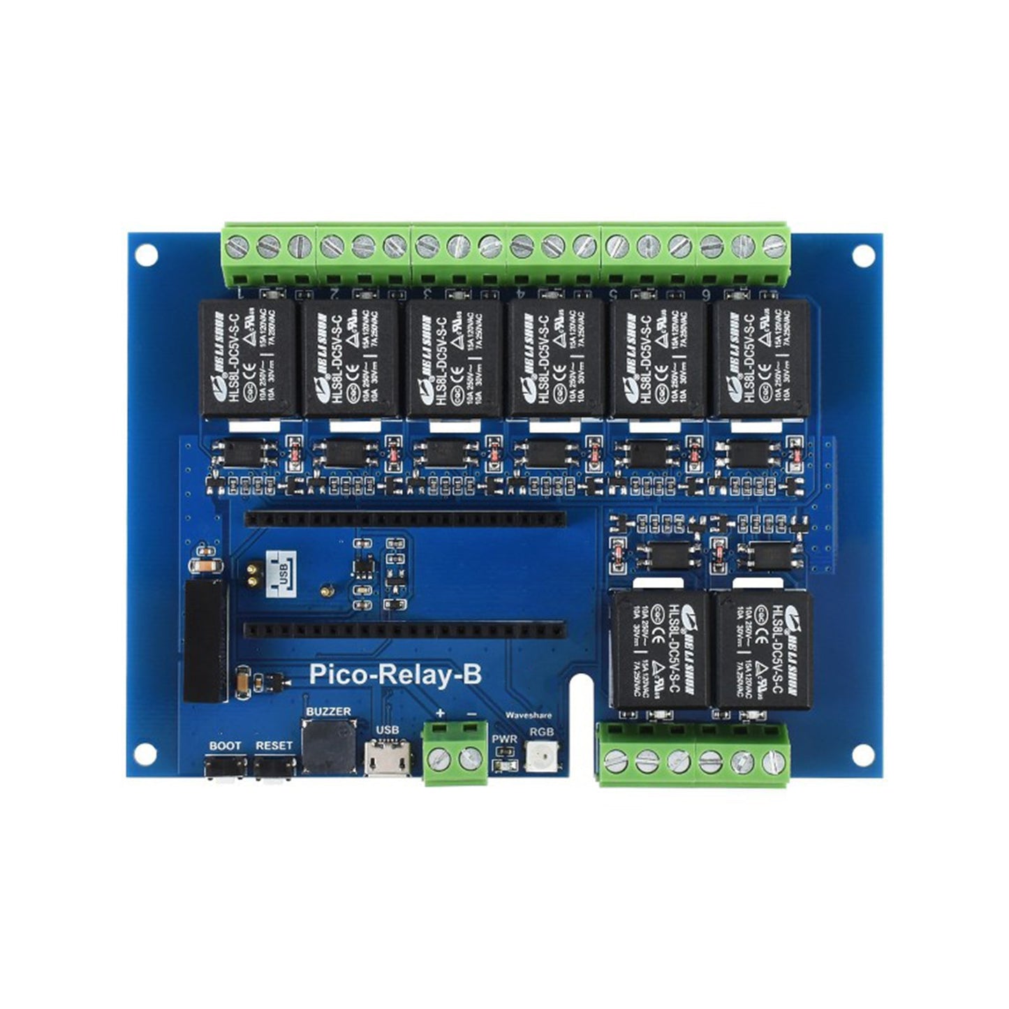 8-CH Relais Erweiterungsmodul Gehäuse HAT Kit für RPI Raspberry Pi Pico W WH Board