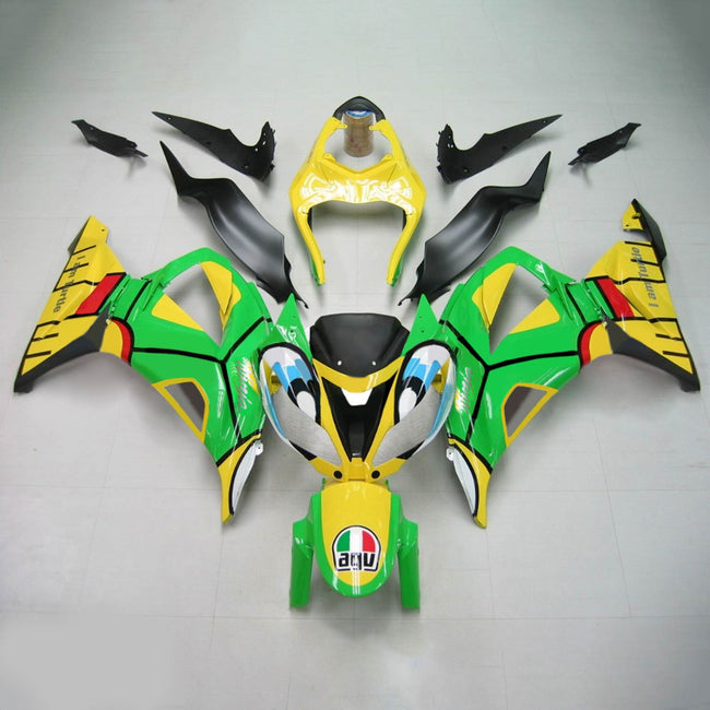 Amotopart Kawasaki 2013-2018 ZX6R 636 Green Yellow Fearing Kit