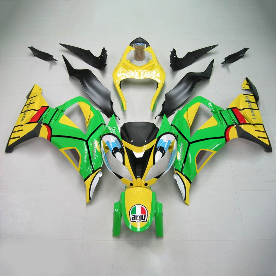 Amotopart Kawasaki 2013-2018 ZX6R 636 Kit Craignant Vert Jaune