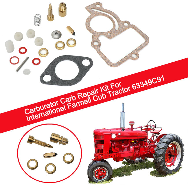 Kit de réparation de carburateur pour tracteur International Farmall Cub 63349C91