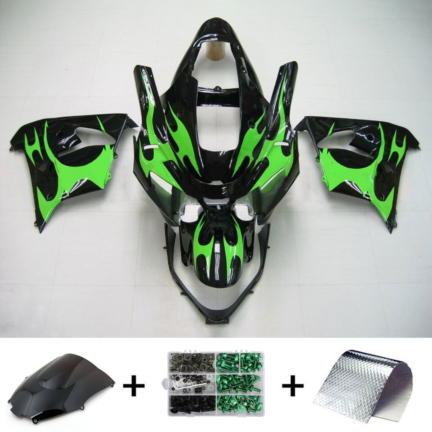 Amotopart Kawasaki 2002-2003 ZX9R
 Kit gâchette Green Black Mix