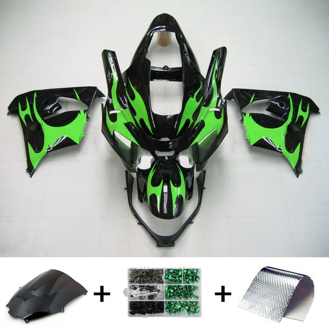 Amotopart Kawasaki 2002-2003 ZX9R
 Green Black Mix Abzugskit