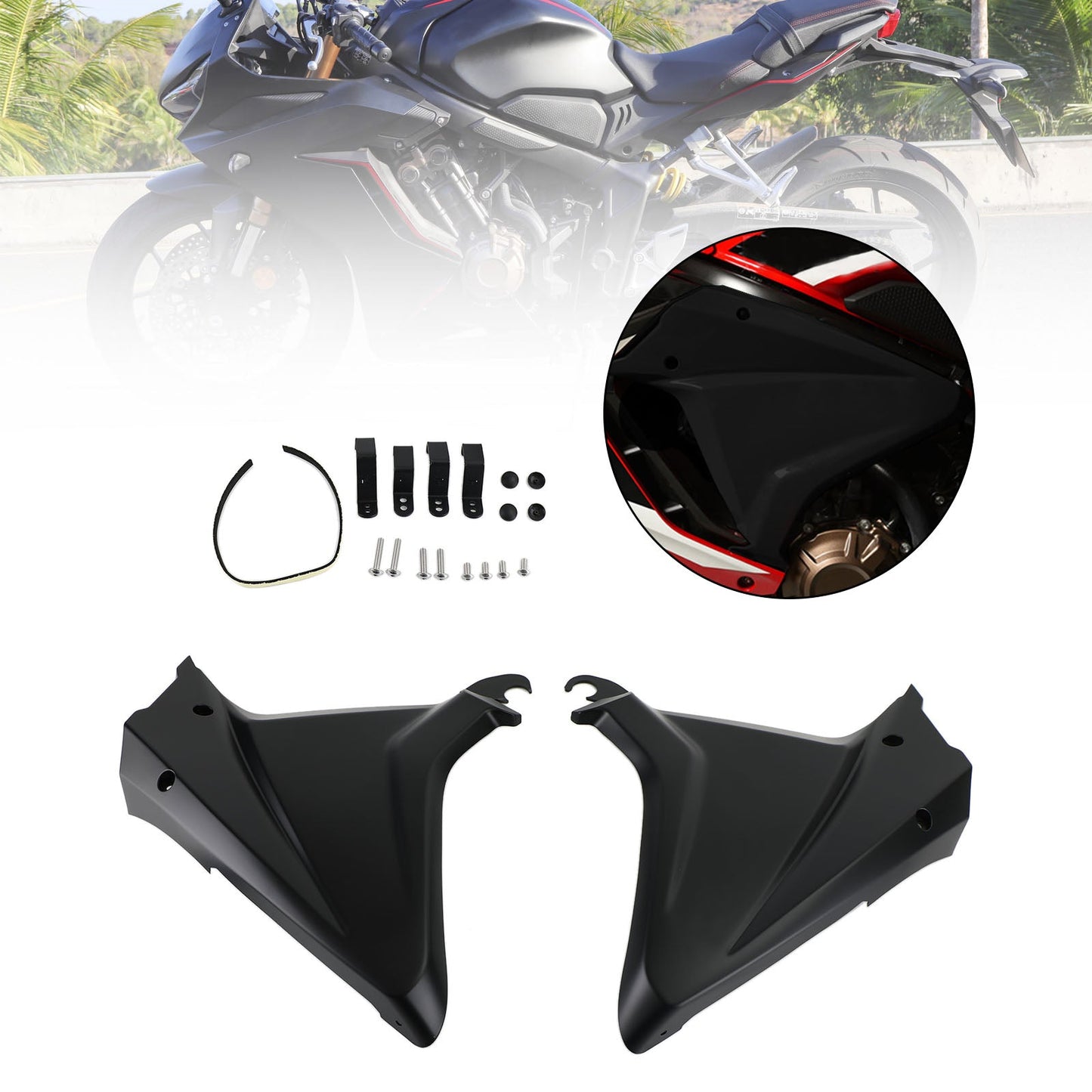 Seitenrahmen-Abdeckplatten Zierverkleidungen Kleidungen für Honda CBR650R 2019-2021 Generika