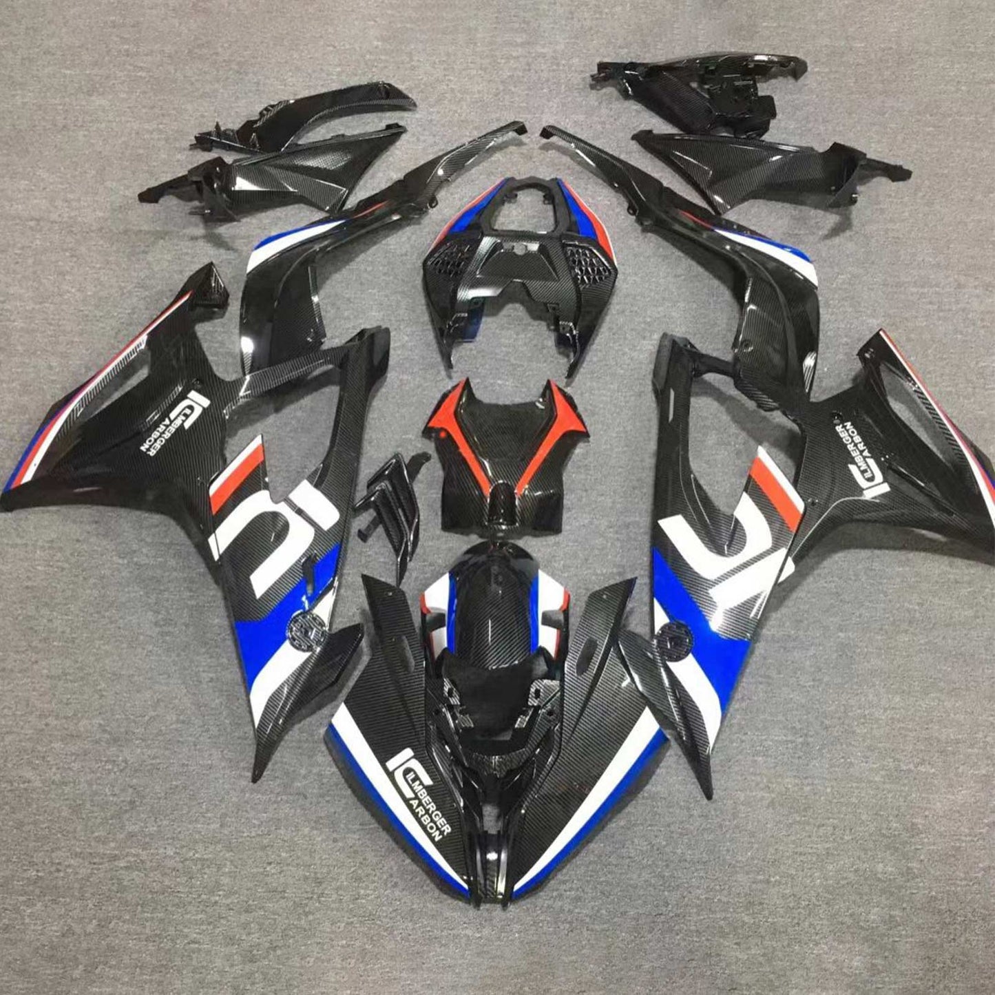 Amotopart 2019-2022 BMW S1000RR/M1000RR Schwarzer Multi-Renn-Abzugskit