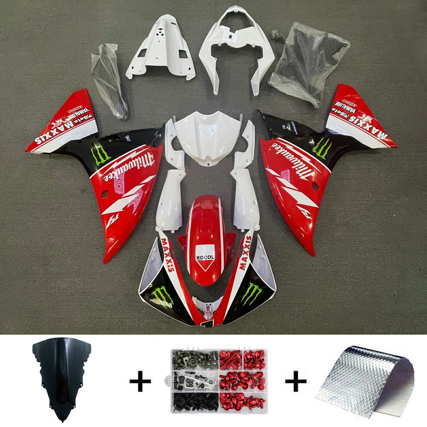 Amotopart Yamaha YZF 1000 R1 2009–2011 Verkleidungsset, Karosserie, Kunststoff, ABS