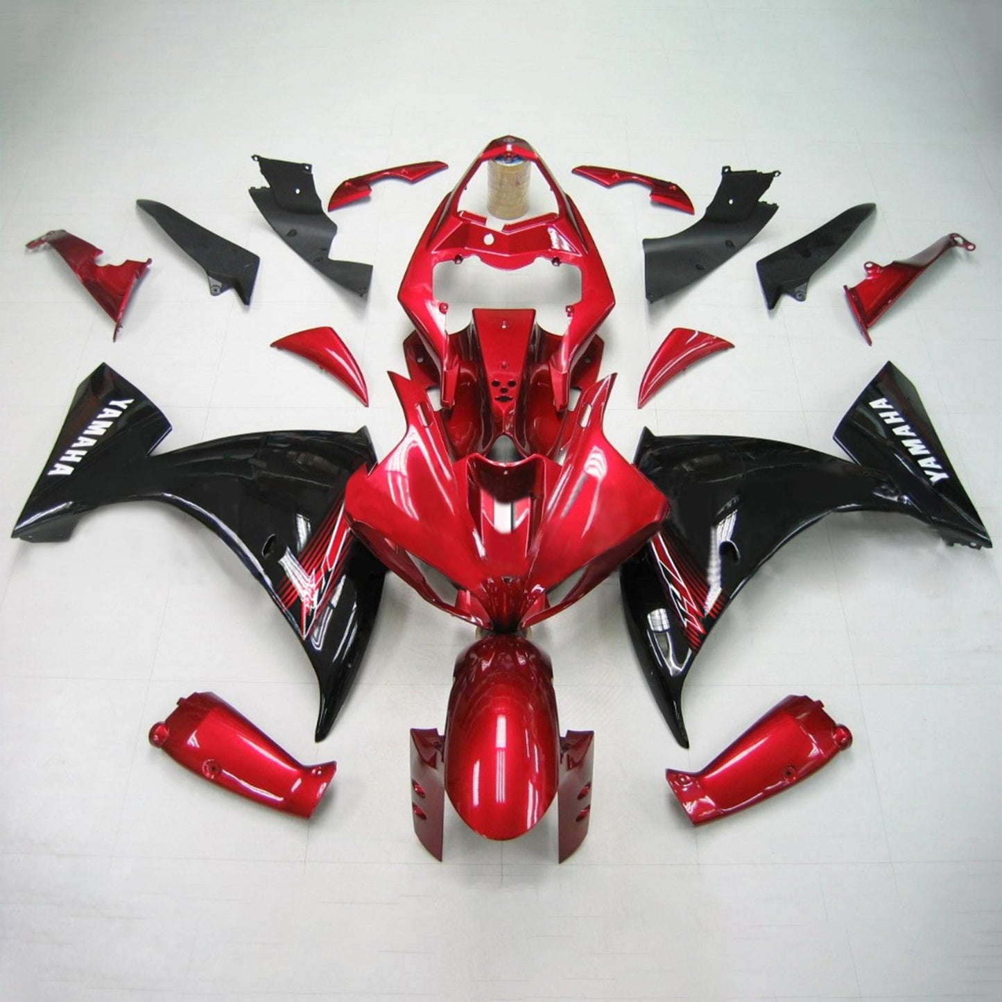 Amotopart Yamaha 2009-2011 YZF 1000 R1 Rote Schwarzverkleidung Kit