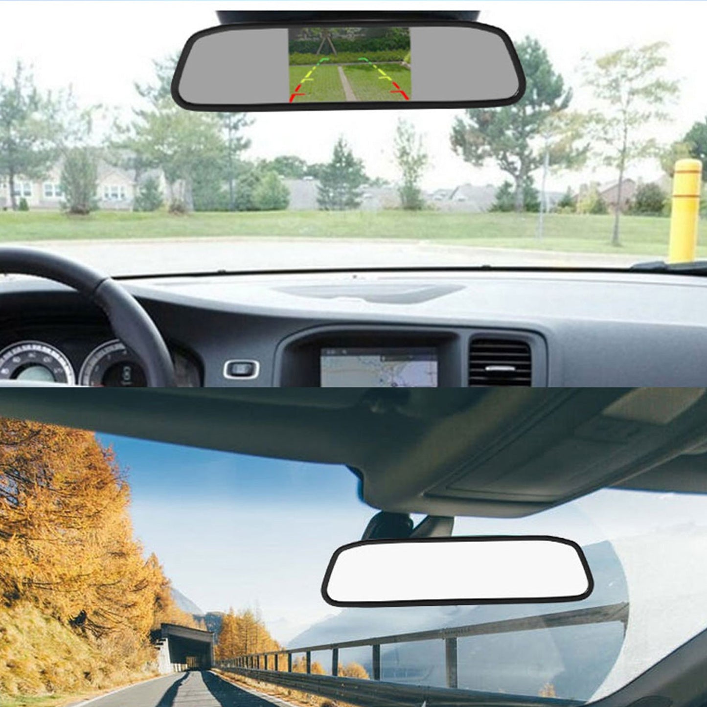 5.0 "TFT LCD NTSC Pal Mirror 5.0 pouces moniteur de voiture aide au stationnement de nuit