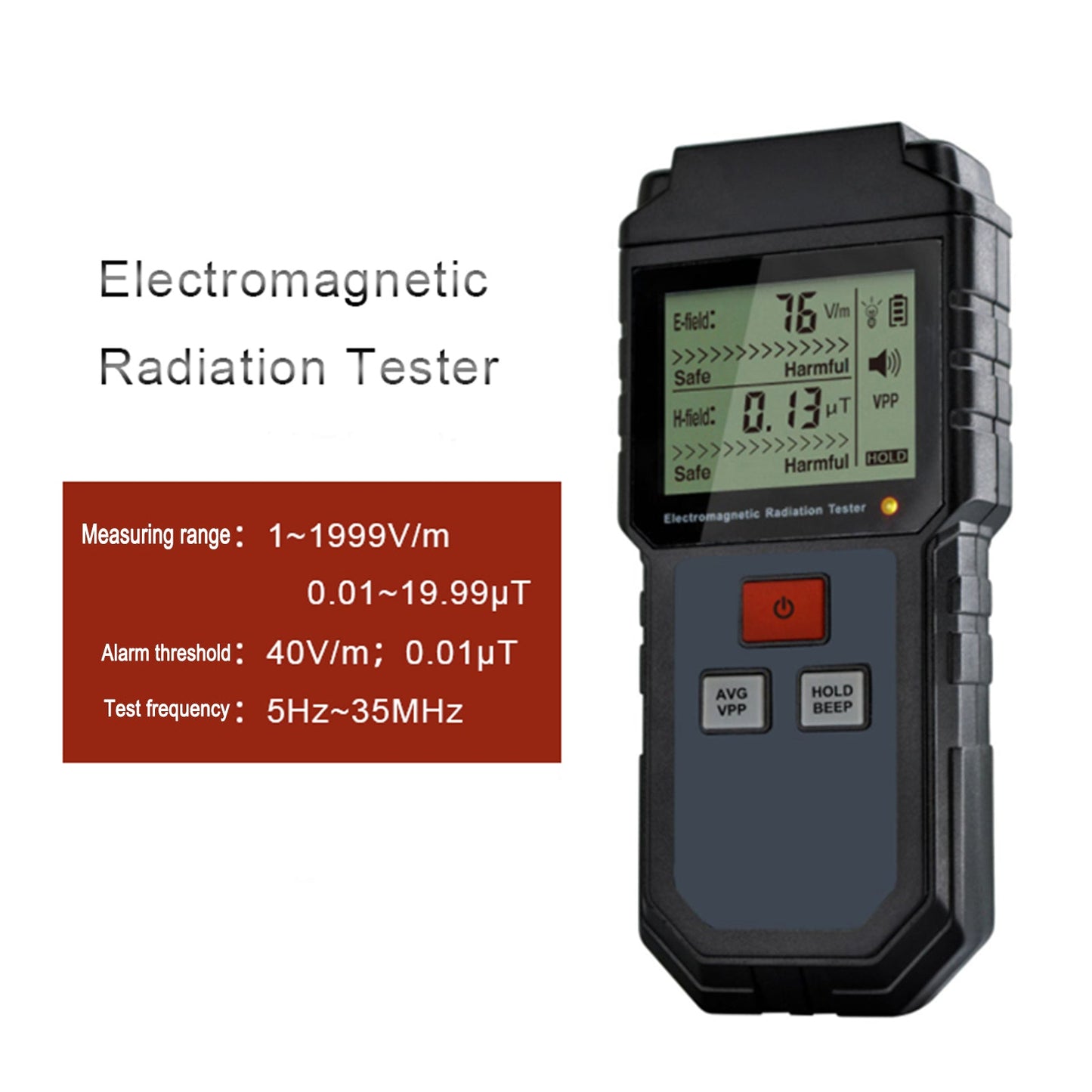 ET825 LCD Digitaler Detektor für elektromagnetische Strahlung EMF Meter Dosimeter