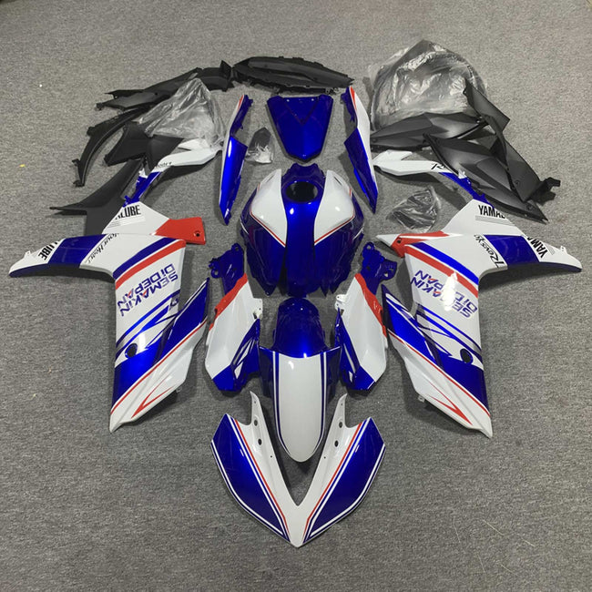 Kit de peur Amotopart Yamaha YZF R3/YZF R25 Blanc Bleu 2019-2021