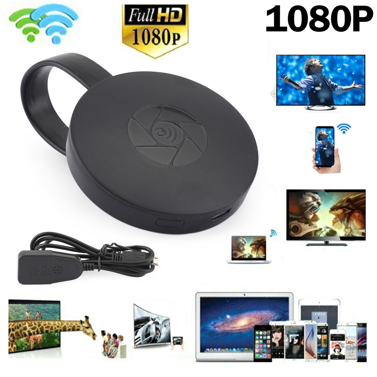 1080P G2 TV Stick Dongle  Crome Cast HD TV WiFi Wireless Empfänger