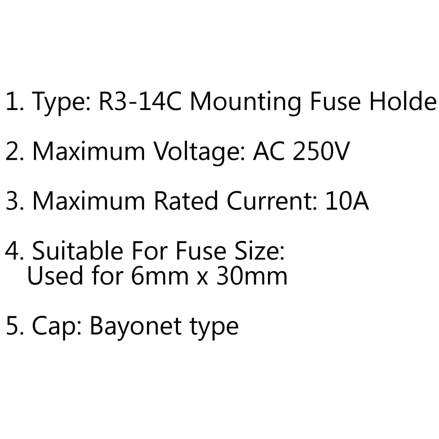 4 pièces SCI R3-14C support de fusible de châssis de montage sur panneau pour fusibles en verre 6x30mm 10A 250V