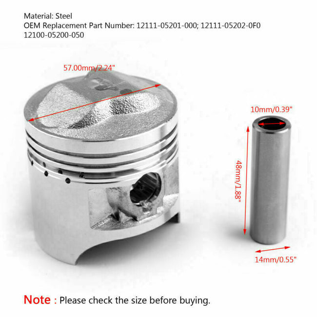 Piston Kit - Standardbohrungsgröße? 57.00 mm Fit Suzuki GS125 DF125 DR125 GN125 Generic