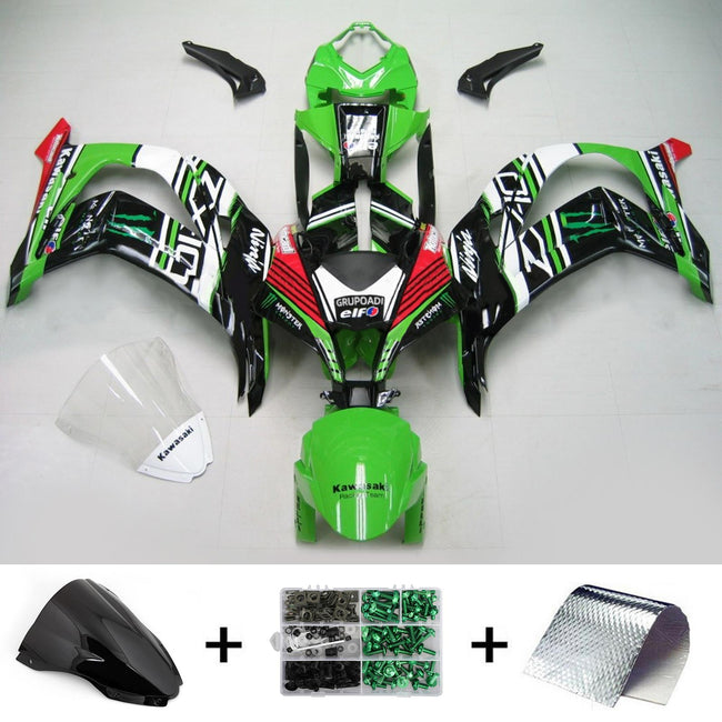 Amotopart Kawasaki 2016-2019 ZX10R Green Black Abzugskit