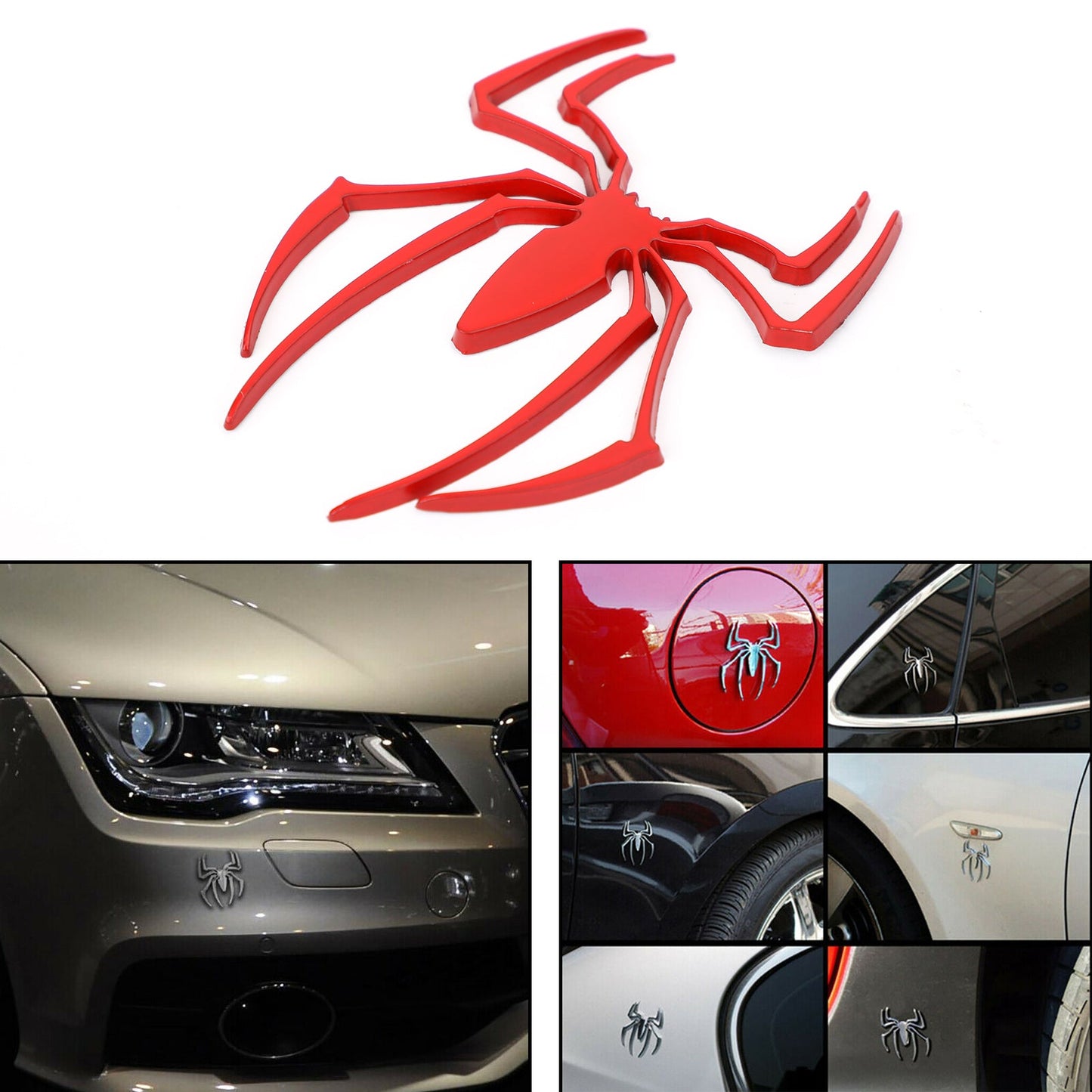 Auto Logo voiture autocollant métal Badge emblème araignée forme 3D voiture autocollant autocollant bricolage