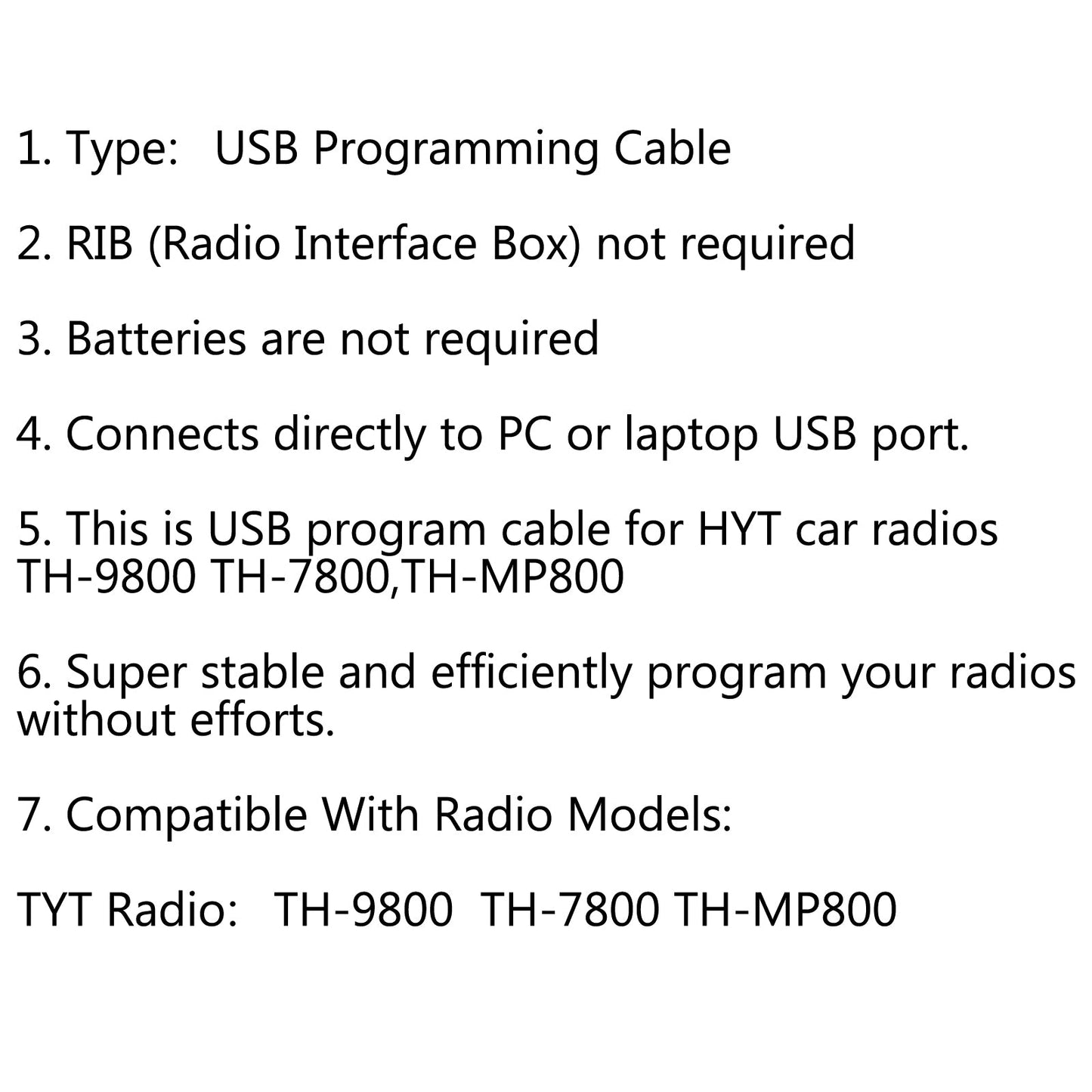 USB-Programmierkabel für TH-9800 Autoradio MIT CD-Software