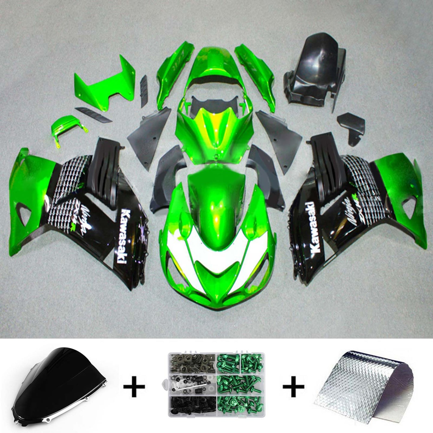 Amotopart Verkleidungsset für Kawasaki ZX14R 2006–2011, Karosserie, Kunststoff, ABS