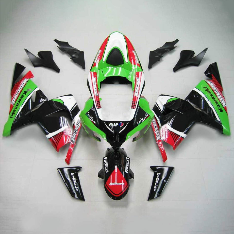 Amotopart Kawasaki 2004-2005 ZX10R Kit Craignant Noir Vert Rouge