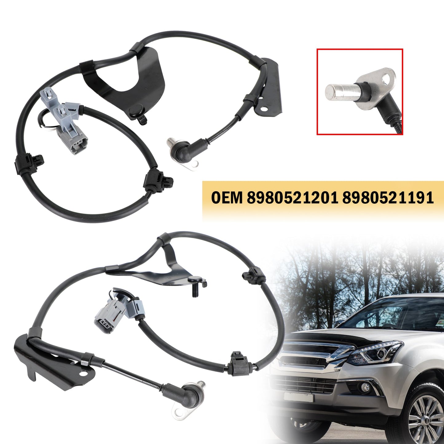 2 × ABS-Raddrehzahlsensor vorne L & R für ISUZU D-Max 2.5 Twin Turbo 2012-2019 Generikum