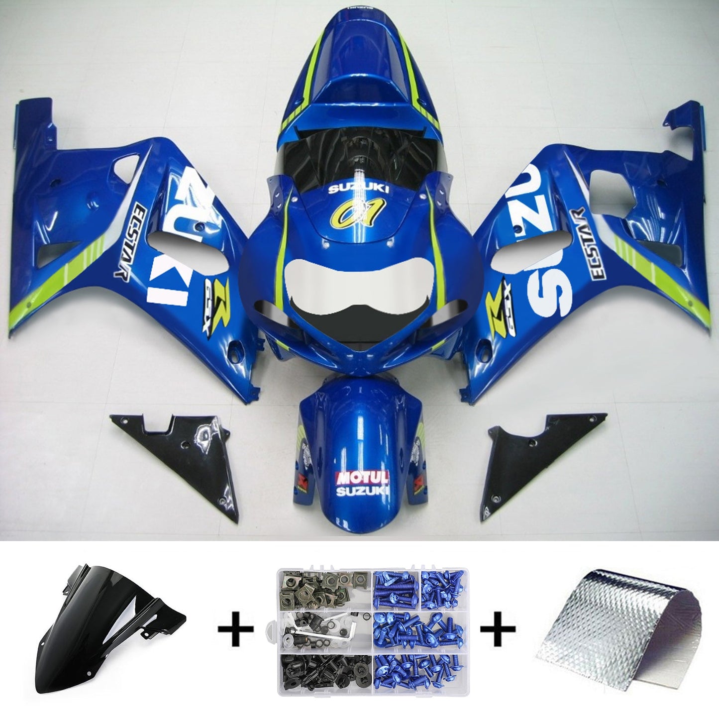 Amotopart Suzuki GSXR750 2001-2003 Verkleidungskit Karosserie Plastikabbs