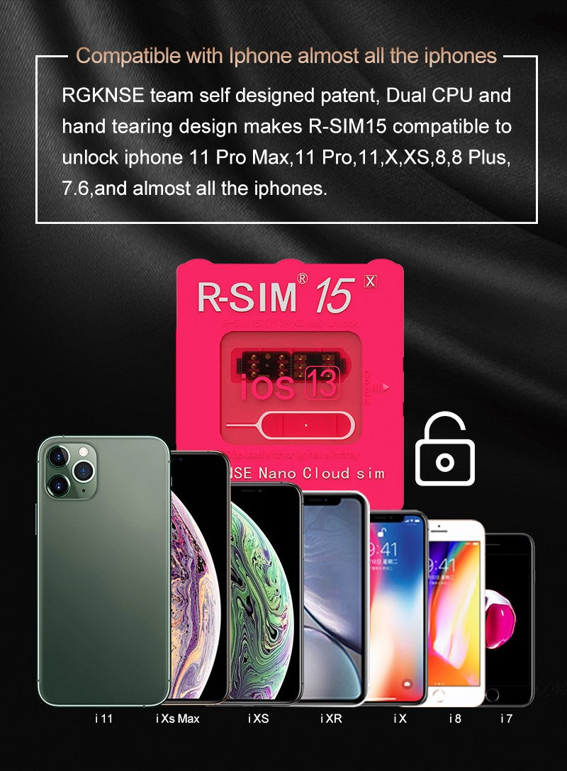 R-SIM 17 Nano déverrouiller la carte RSIM pour IOS 15 iPhone 13 12 mini 12 Pro XS MAX 8