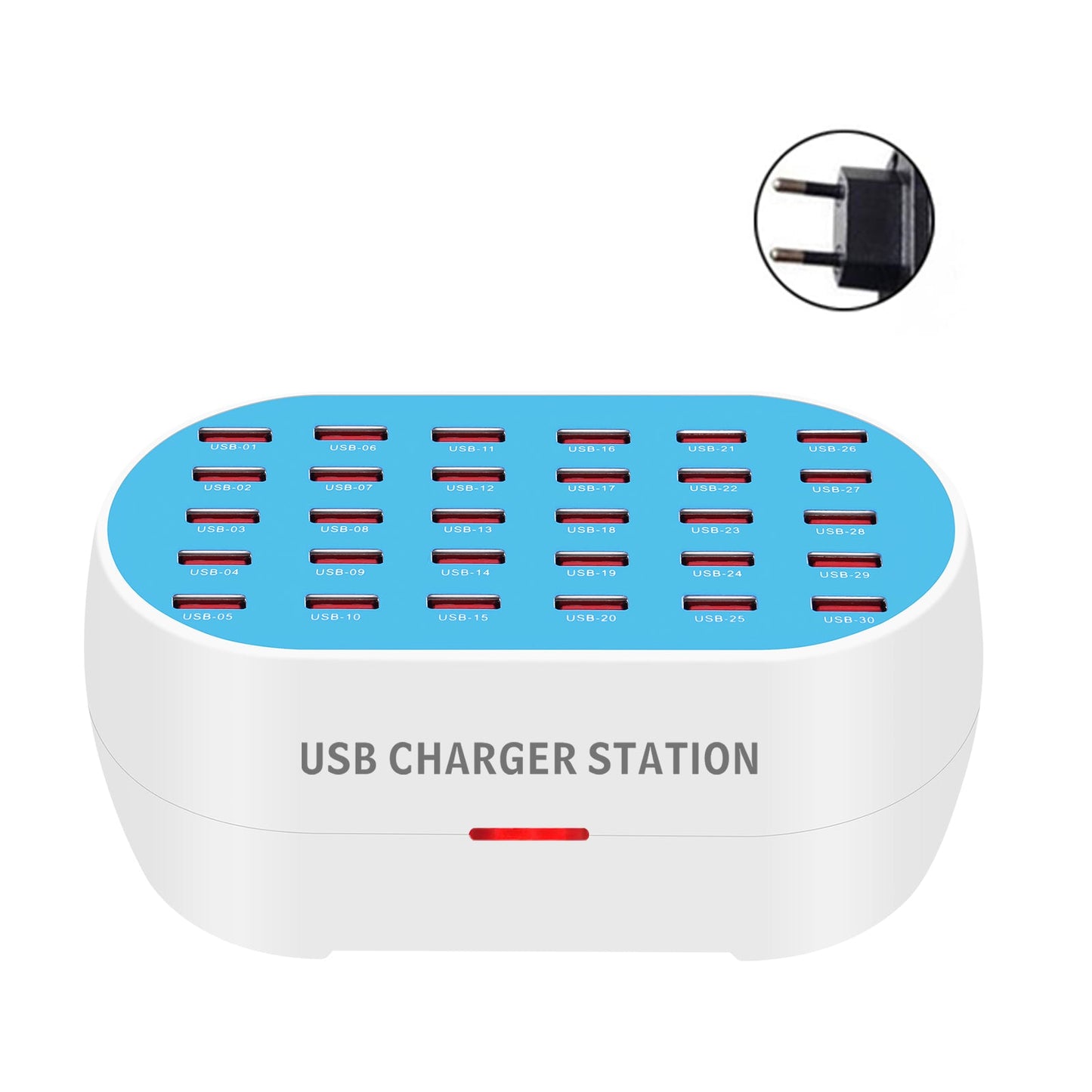 Chargeur 180W 120W HUB 30 24 18 12 Ports USB Dock Station de charge multi-appareils avec prise UE de bureau filaire