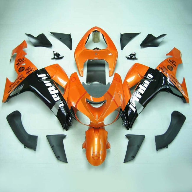 Amotopart Kawasaki ZX10R 2006-2007 Kit de carénage orange brillant